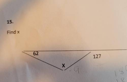 Find x of the attached picture and show work please