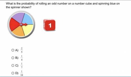 1. What is the probability of rolling an odd number on a number cube and spinning blue on the spinn