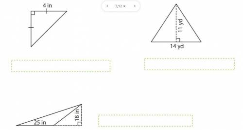 What is the area of the triangles? The problems are in the picture below. 15 points and a brainiest