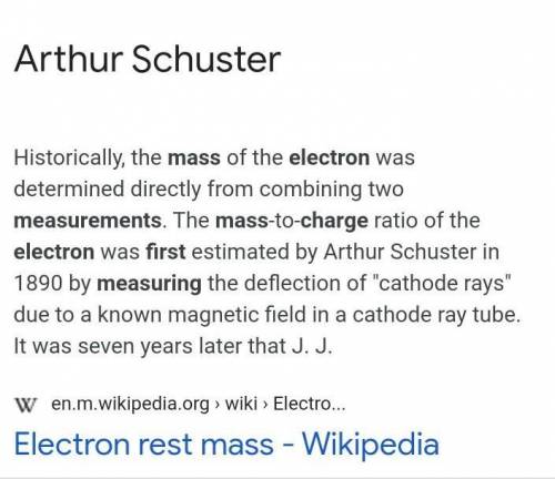 Who measure the mass of electron for the first time​