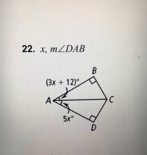 Need to find X, and angle DAB.
Can you guys help me??