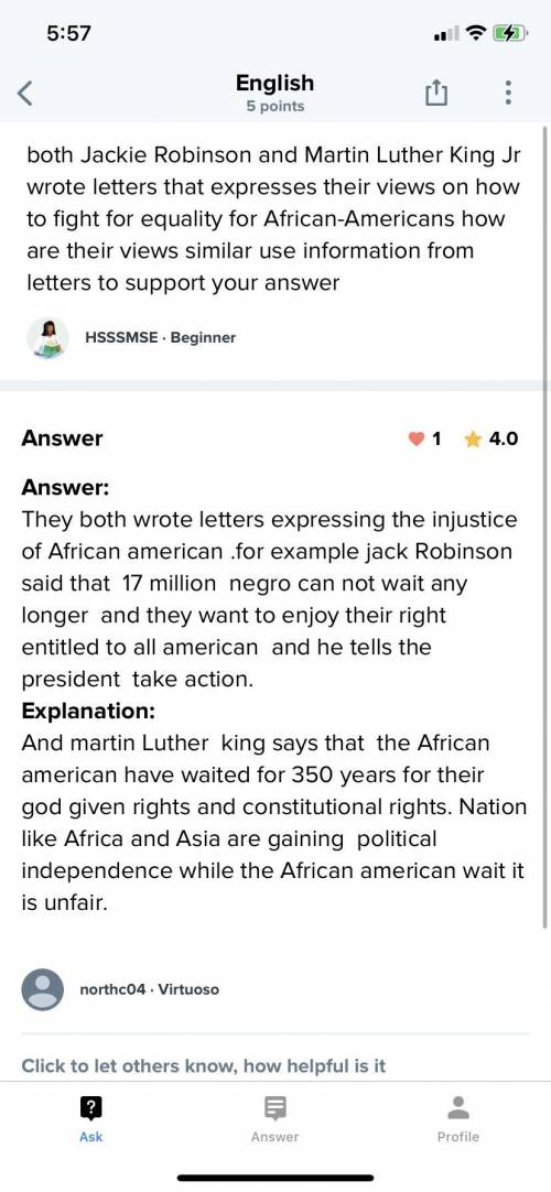 Both Jackie Robinson and Martin Luther King Jr. wrote letters that express their views on how to fig