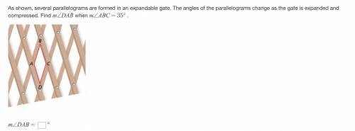 As shown, several parallelograms are formed in an expandable gate. The angles of the parallelograms