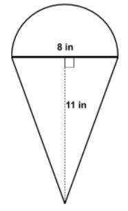 A figure is formed using a triangle and a semicircle.

Which of the following equations can be use