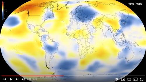 Look at the 1939 map from the video. Higher than normal temperatures are shown in red and lower tha
