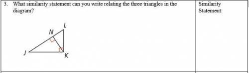 3. What similarity statement can you write relating the three triangles in the diagram?