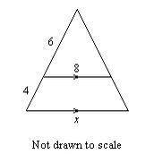 PLEASE:(! Explain why the triangles are similar. Then find the value of x.
