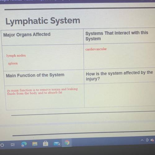 How is the lymphatic system affected when the Brian suffers a severe concussion? What major organs