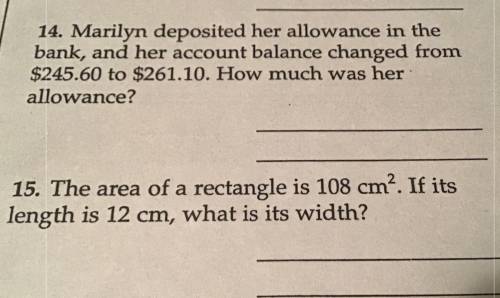 Can somebody plz help answer both these word problems and (write amp equation for each problem and