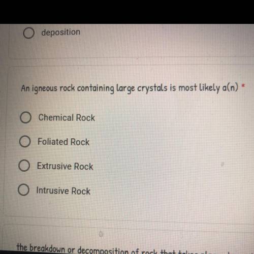 An igneous rock containing a large crystal is most likely a?
