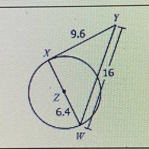 Determine if XY is tangent to circle Z.