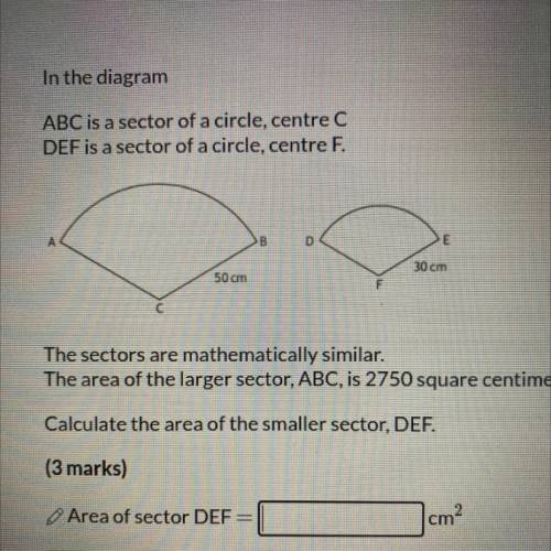 Find the area of a sector