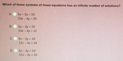 Which of these systems of linear equations has an infinite number of solution