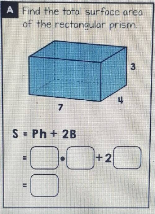 Find the total surface area of the rectangular prism ​