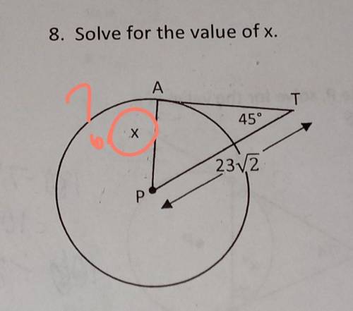 Please help:)find xits a right triangle so side AT and side AP are congruent​