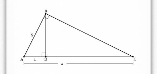 Given right triangle A B C ABC with altitude B D ‾ BD drawn to hypotenuse A C AC. If A B = 5 AB=5 a