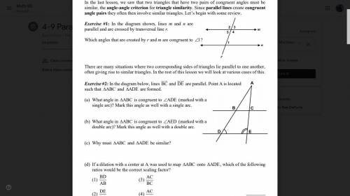 Which angles that are created by r and m are congruent to 1