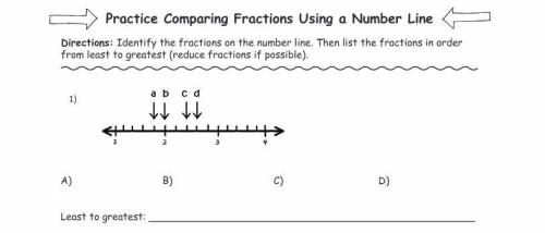 Identify the fractions on the number line