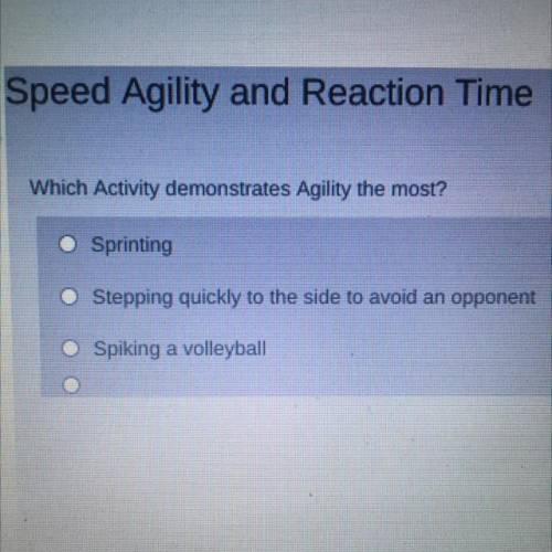 Which activities demonstrate agility the most?