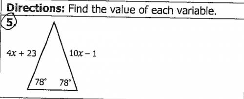 Find the value of each variable.