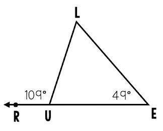 Find the m∠ULE in the triangle below.