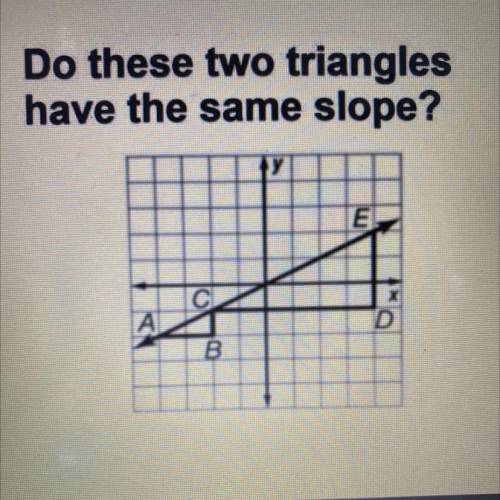 Do these two triangles have the same slope ?