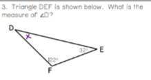 Triangle DEF is shown below. What is the measure of