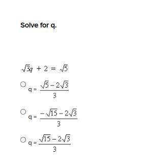 Solve for q.
Equation included below.