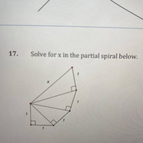 Solve for x in the partial spiral below.