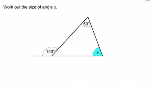 Work out the size of angle X