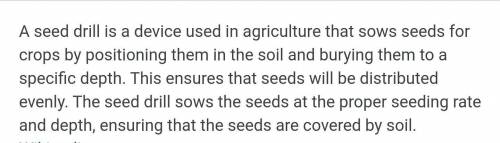 What is the meaning of seed drill​