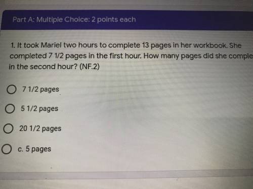 It took Mariel two hours to complete 13 pages in a workbook she completed 7 1/2 pages in the first