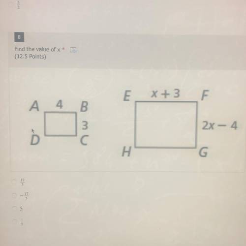 Solve for x 
Geometry quiz