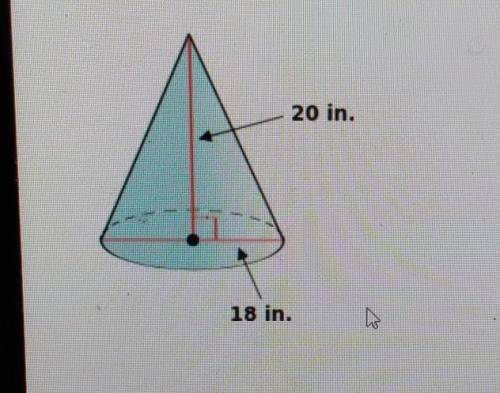 Find the volume of the cone. Round your answer to the nearest tenth. ​