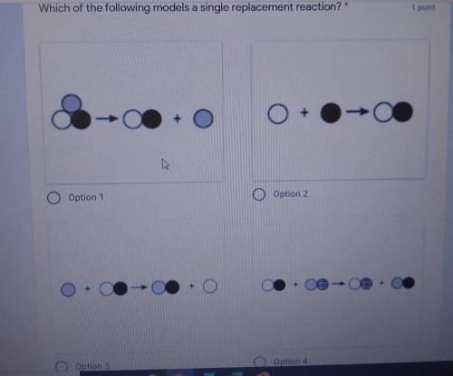 Which of the following models a single replacement reaction? ​