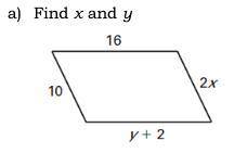 Please help !! need answer as soon as possible 
a) Find x and y