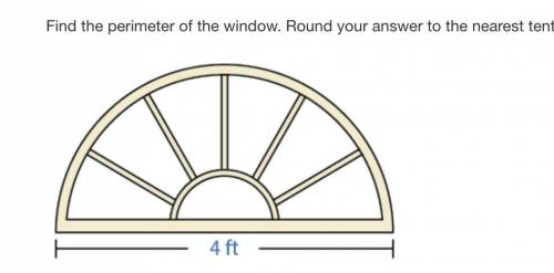 Find the perimeter of the window. Round your answer to the nearest tenth.