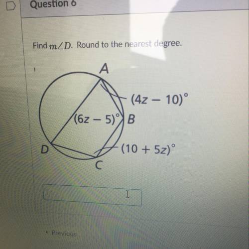 Find m angle d round to the nearest degree