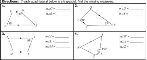 Find the measures of the following trapezoids...