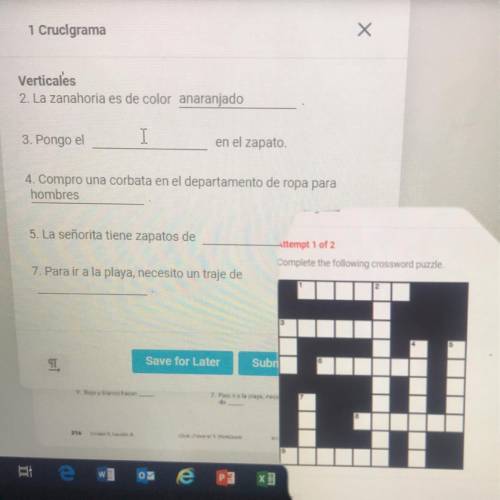 Spanish crossword please help !
Complete the following crossword puzzle.