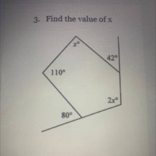 Find the value of x thank you