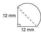 The radius of the semicircle in the following composite figure is 8.5 millimeters. What is the tota