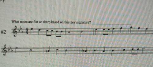What notes are flat OR sharp based on this key signature? PLEASE HELP ME​