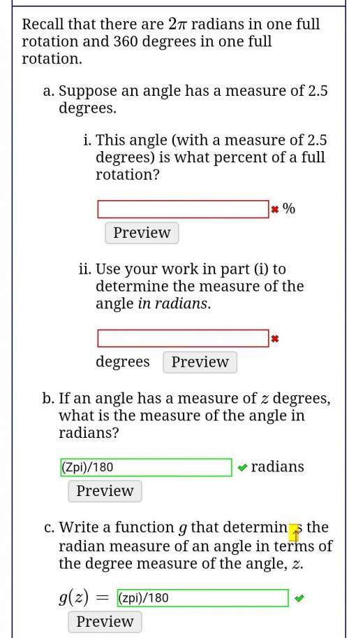 Recall that there are 2π radians in one full rotation and 360 degrees in one full rotation.
 

Supp