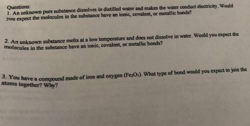 #1-2 I need to know if it’s covalent, ionic, or metallic #3 just the compound
