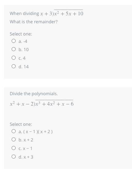 Divide (Algebra 1) pls help
