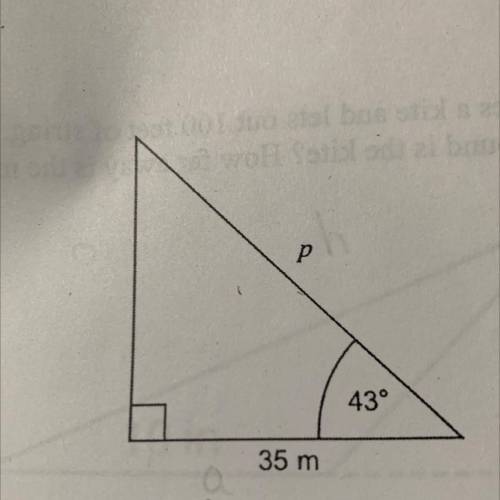 Find the value of p using trigonometry.