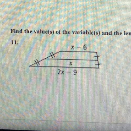 Find the value of the variables and the length of each segment. PLEASE HELP ME OUT BRO PLEASEEEEEE