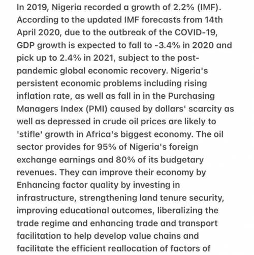 The review of the nigerian economy​