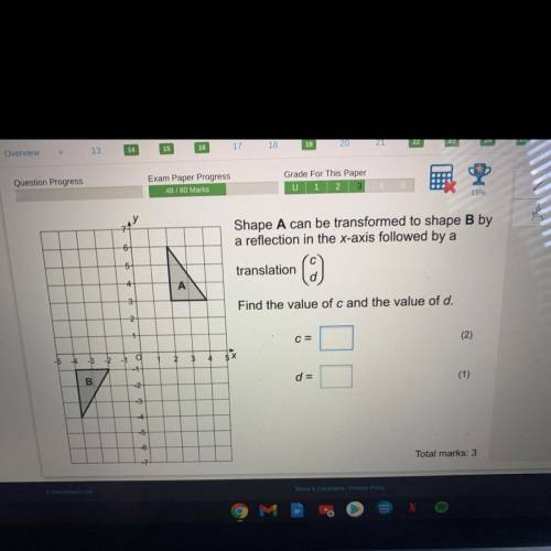 Find the value of c and d